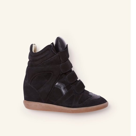 Isabel Marant Shoes - ISABEL MARANT Bekett black suede wedge sneakers 37